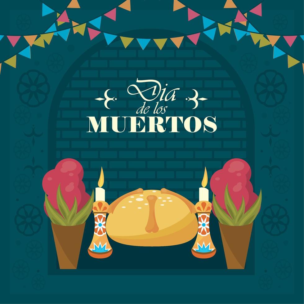 dia de los Muertos belettering vector