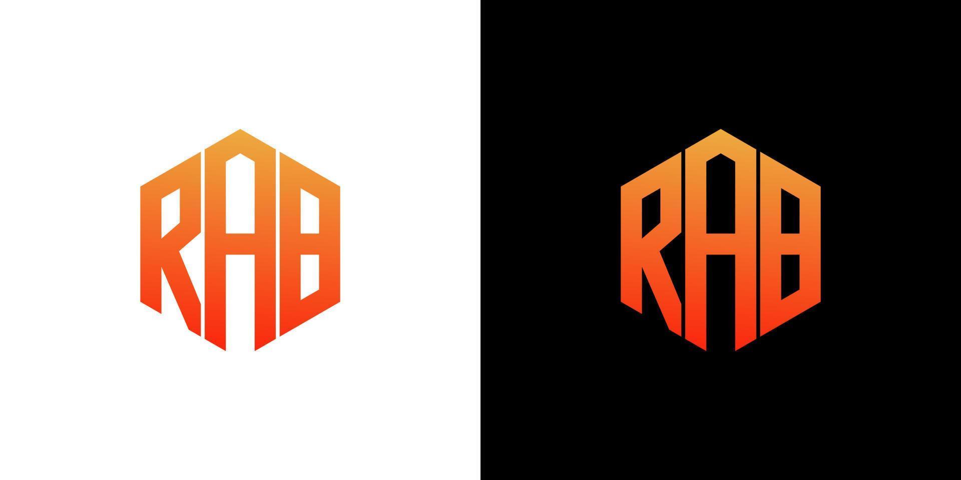 rab logo ontwerp veelhoek monogram vector pictogrammalplaatje