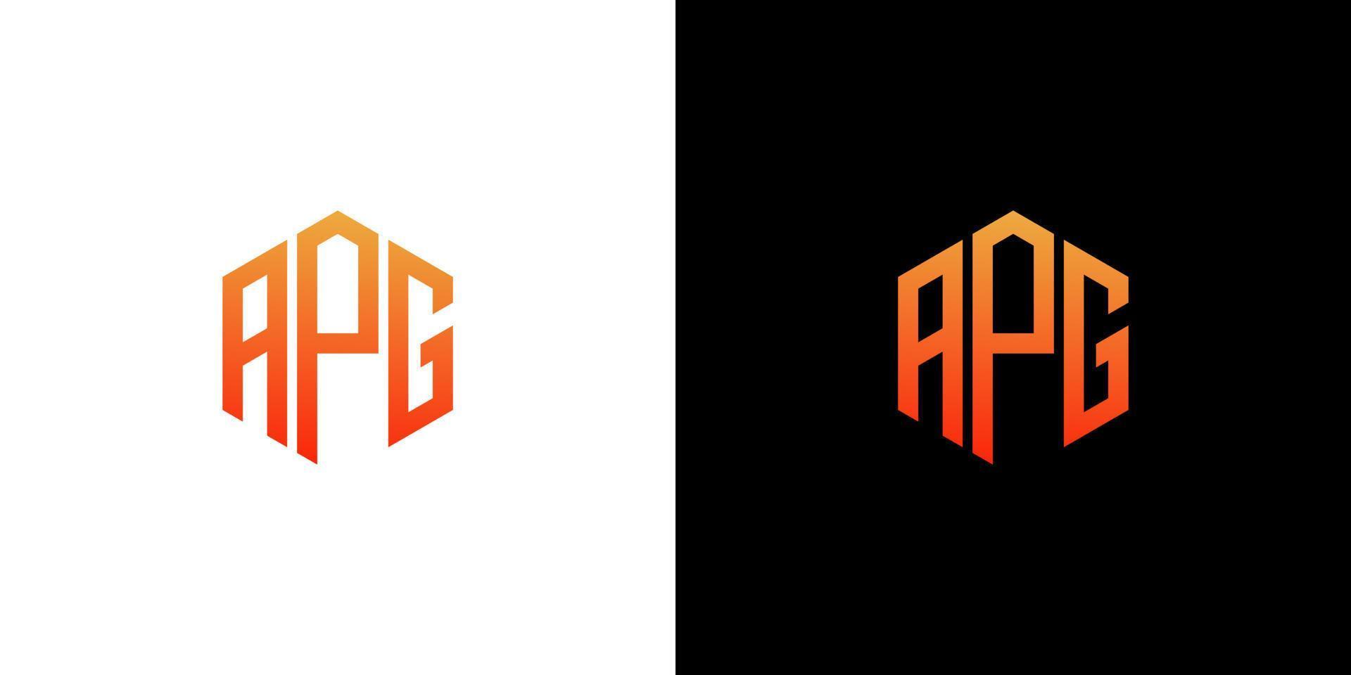 apg brief logo ontwerp veelhoek monogram vector pictogrammalplaatje