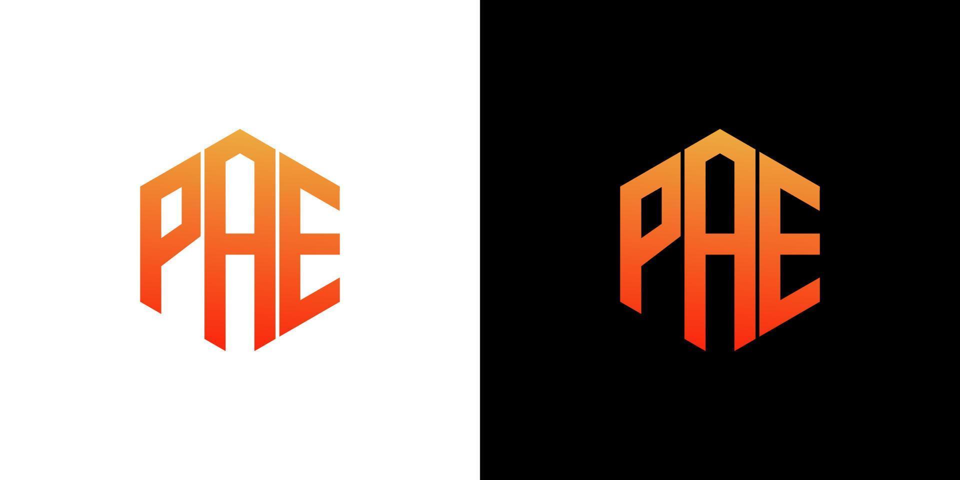 pae brief logo ontwerp veelhoek monogram vector pictogrammalplaatje