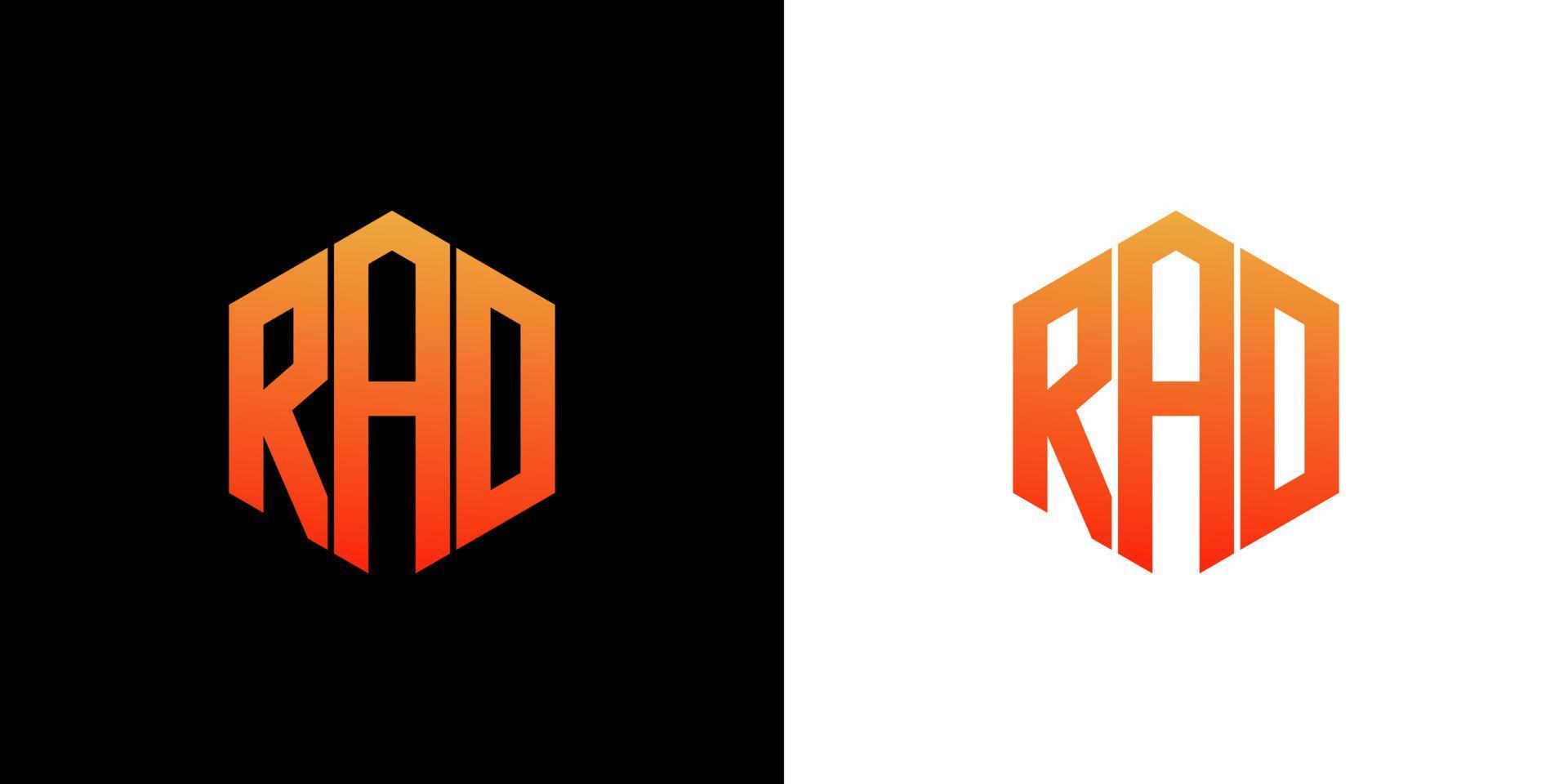 rad brief logo ontwerp veelhoek monogram icoon vector sjabloon