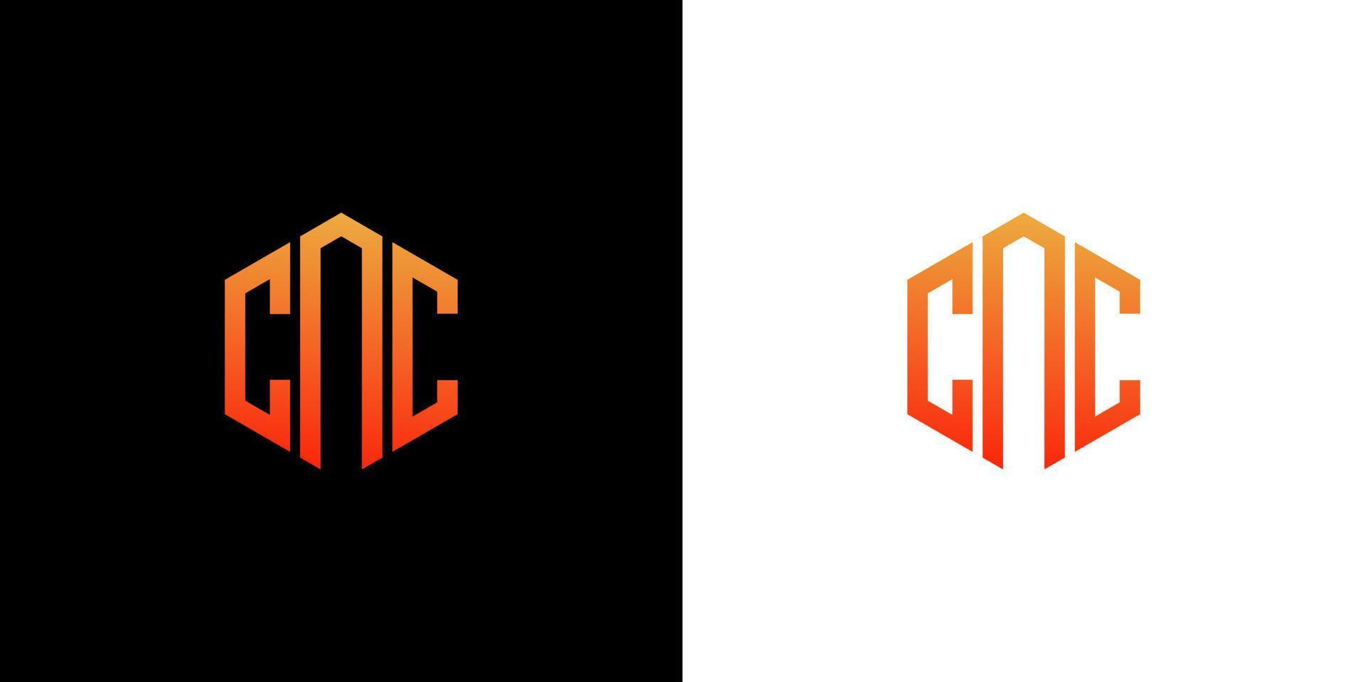 cnc brief logo ontwerp veelhoek monogram pictogram vector sjabloon