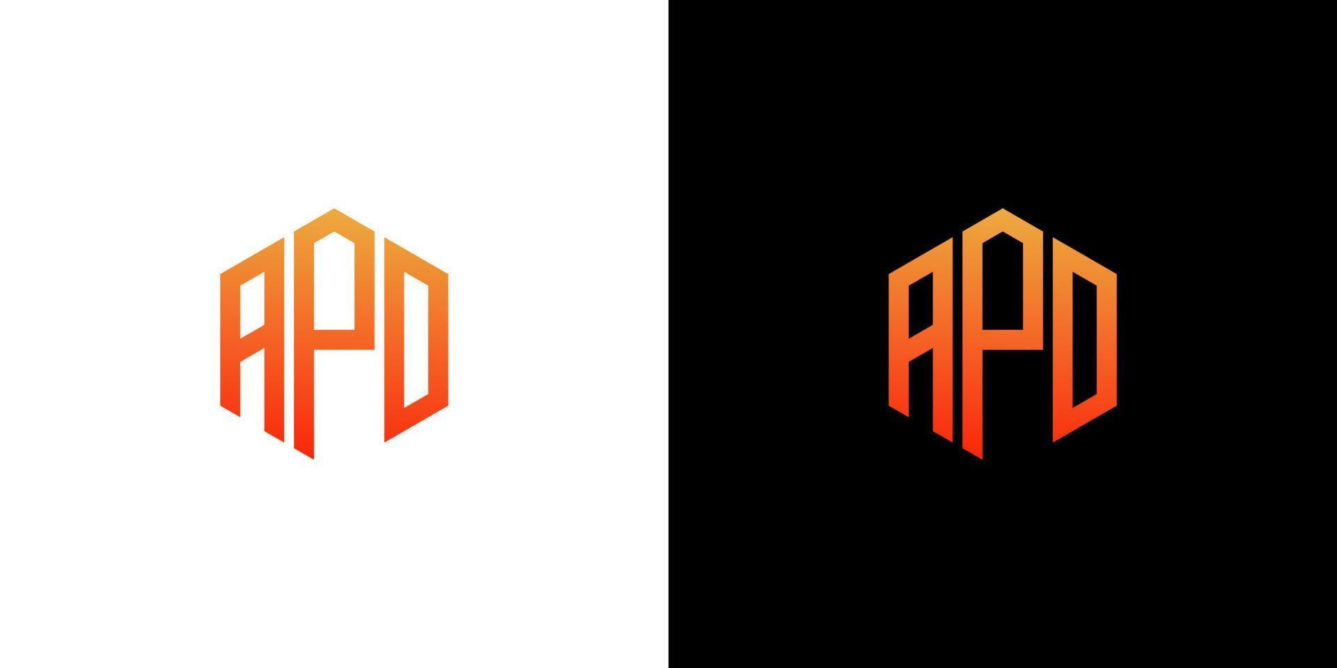 apd brief logo ontwerp veelhoek monogram vector pictogrammalplaatje