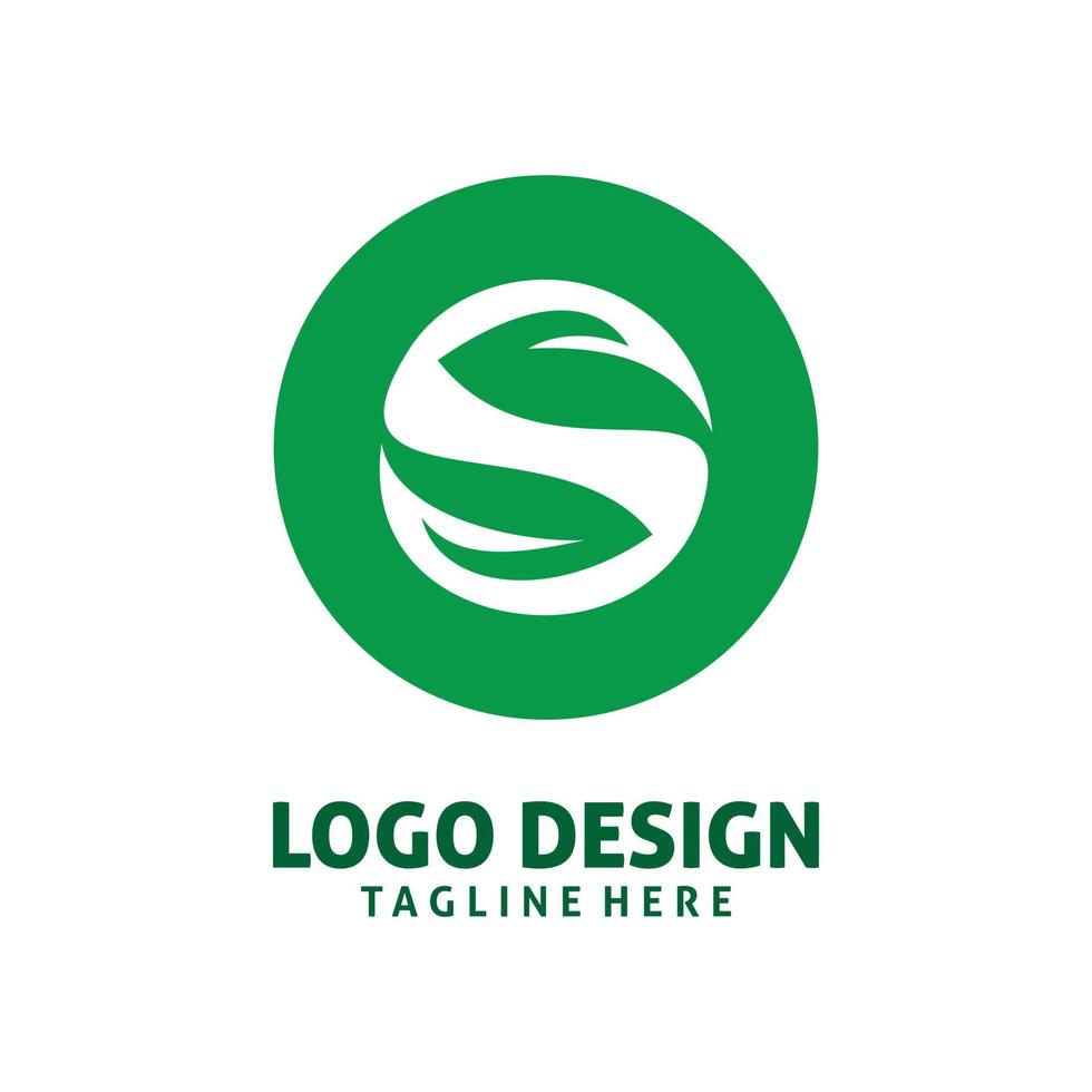 cirkel natuur blad logo ontwerp vector