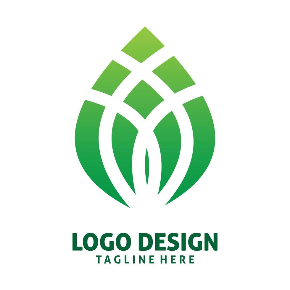 groen kunst blad logo ontwerp vector