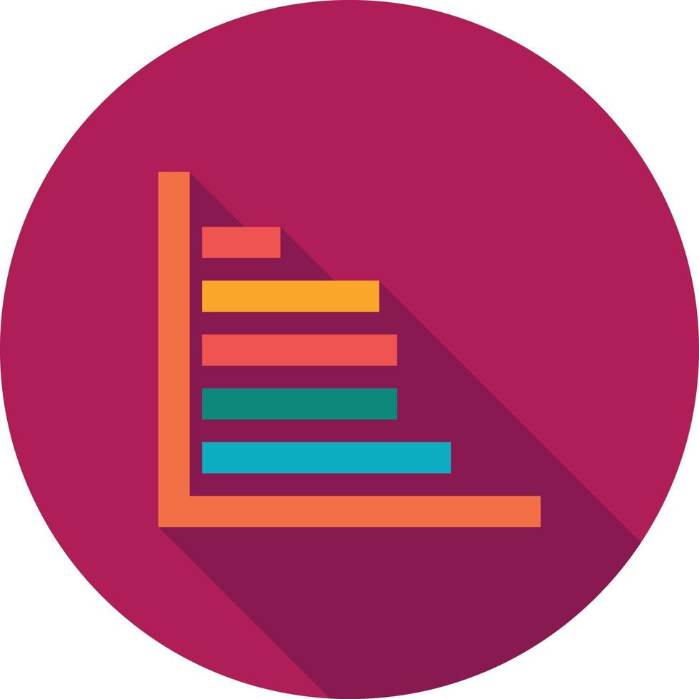horizontaal bar diagram vlak lang schaduw icoon vector