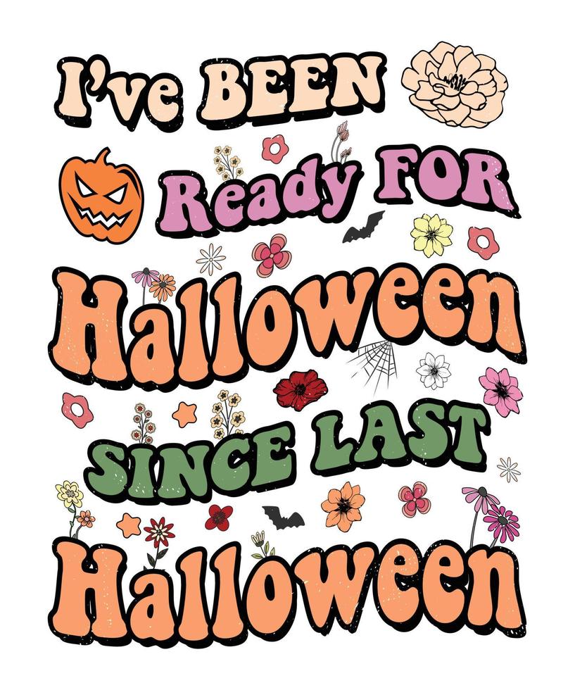 groovy stijl halloween typografie t-shirt ontwerp, wijnoogst typografie t-shirt ontwerp, retro halloween t-shirt ontwerp, groovy t-shirt ontwerp. vector