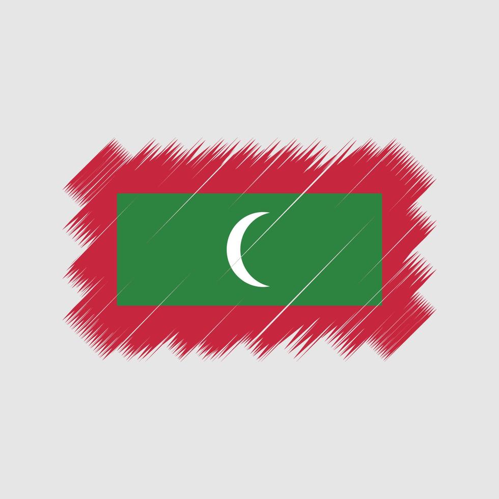 Maldiven vlag borstel vector. nationale vlag vector