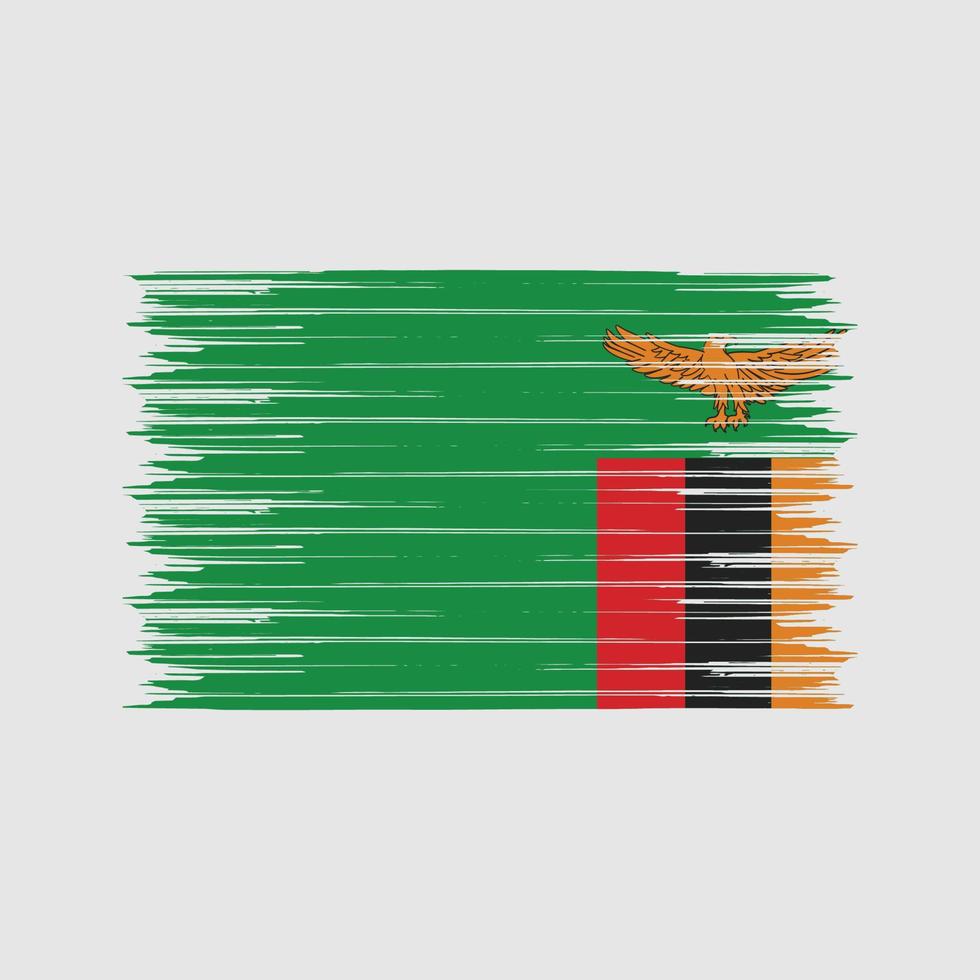 zambia vlag borstel. nationale vlag vector