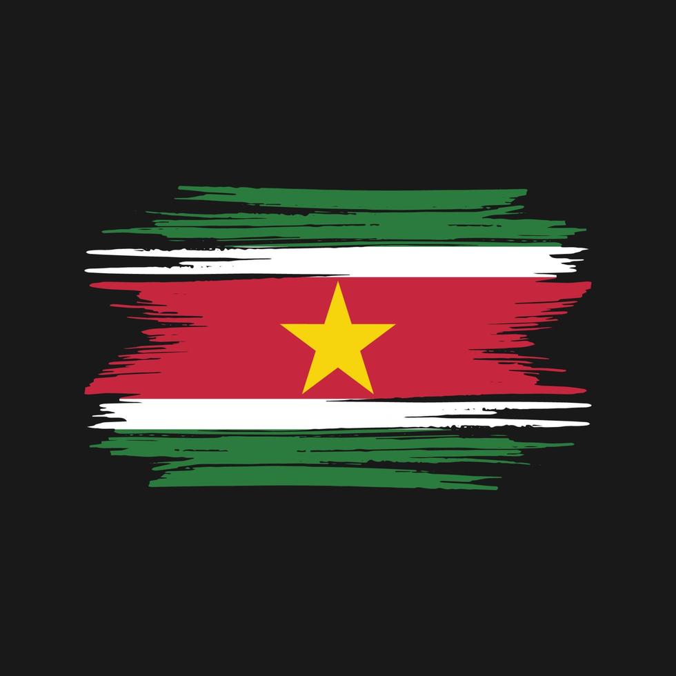 surinaamse vlag penseelstreken. nationale vlag vector