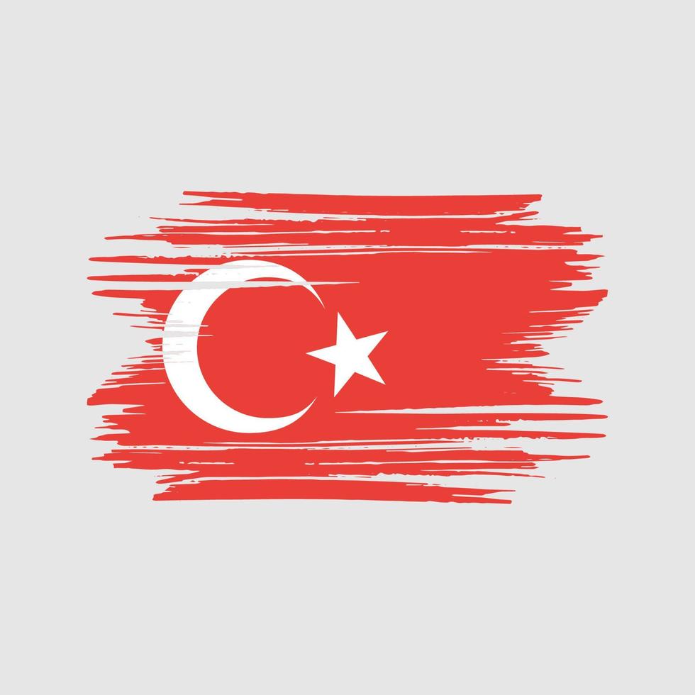 turkije vlag penseelstreken. nationale vlag vector