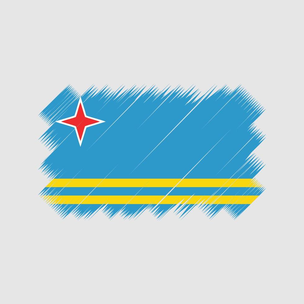 Aruba vlag borstel vector. nationale vlag vector