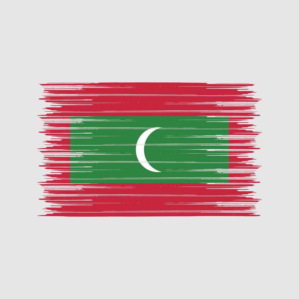 Maldiven vlag borstel. nationale vlag vector