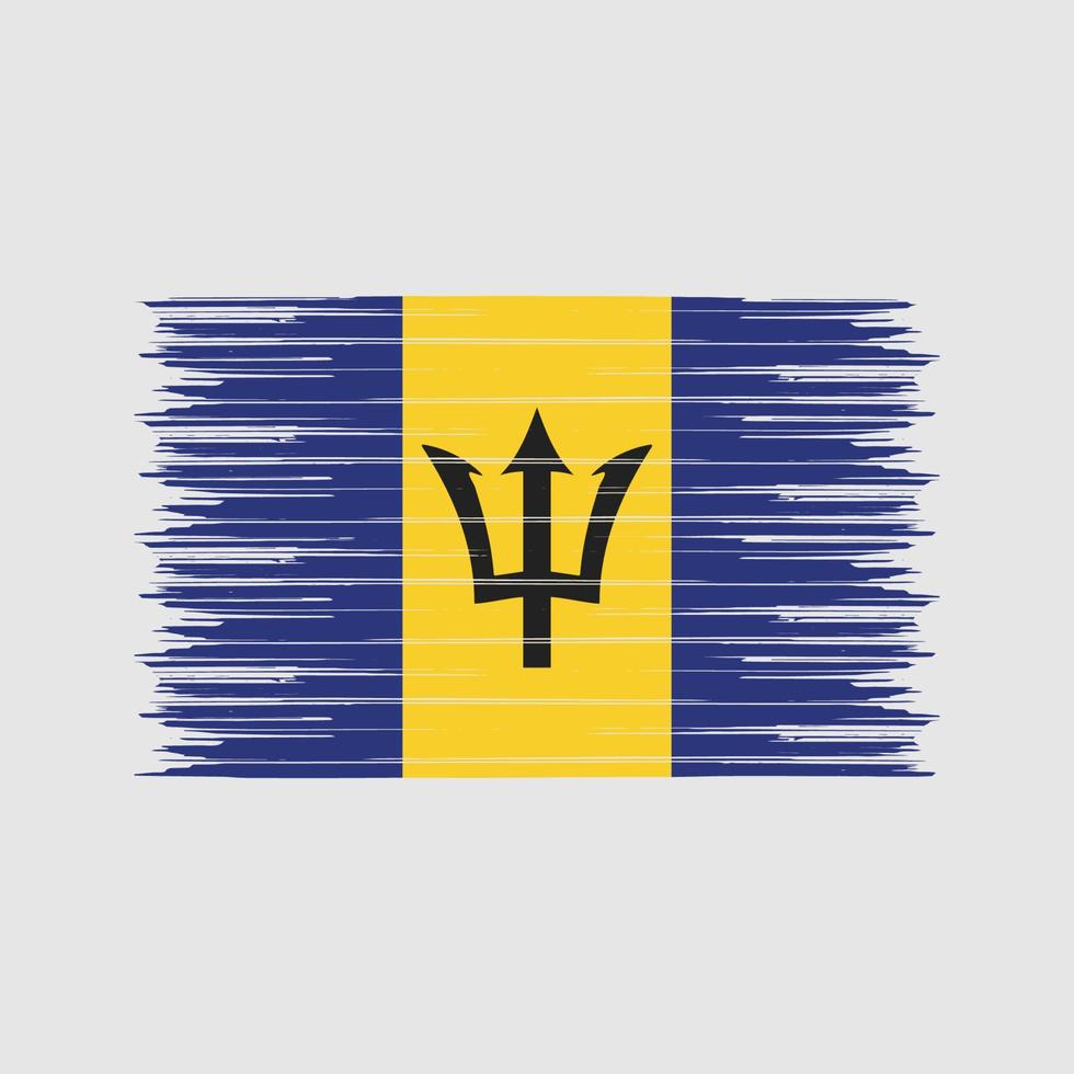 vlagborstel van barbados. nationale vlag vector