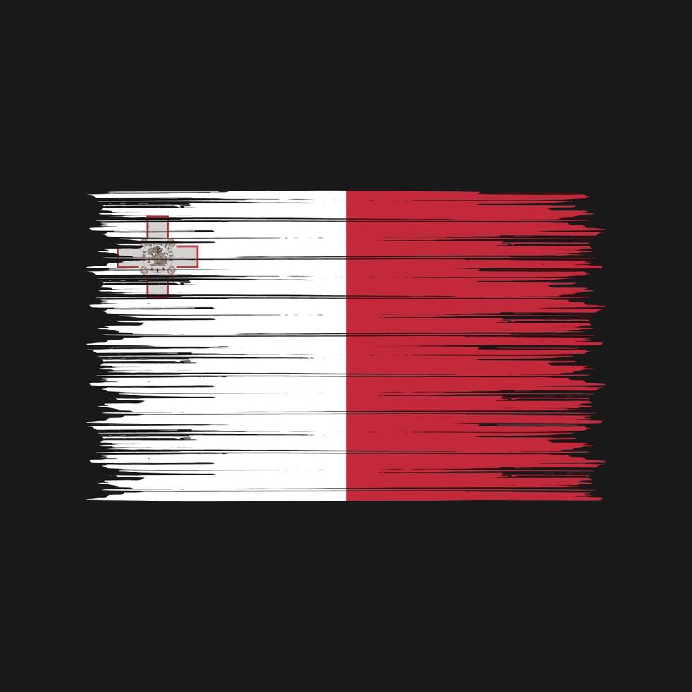 malta vlag borstel. nationale vlag vector