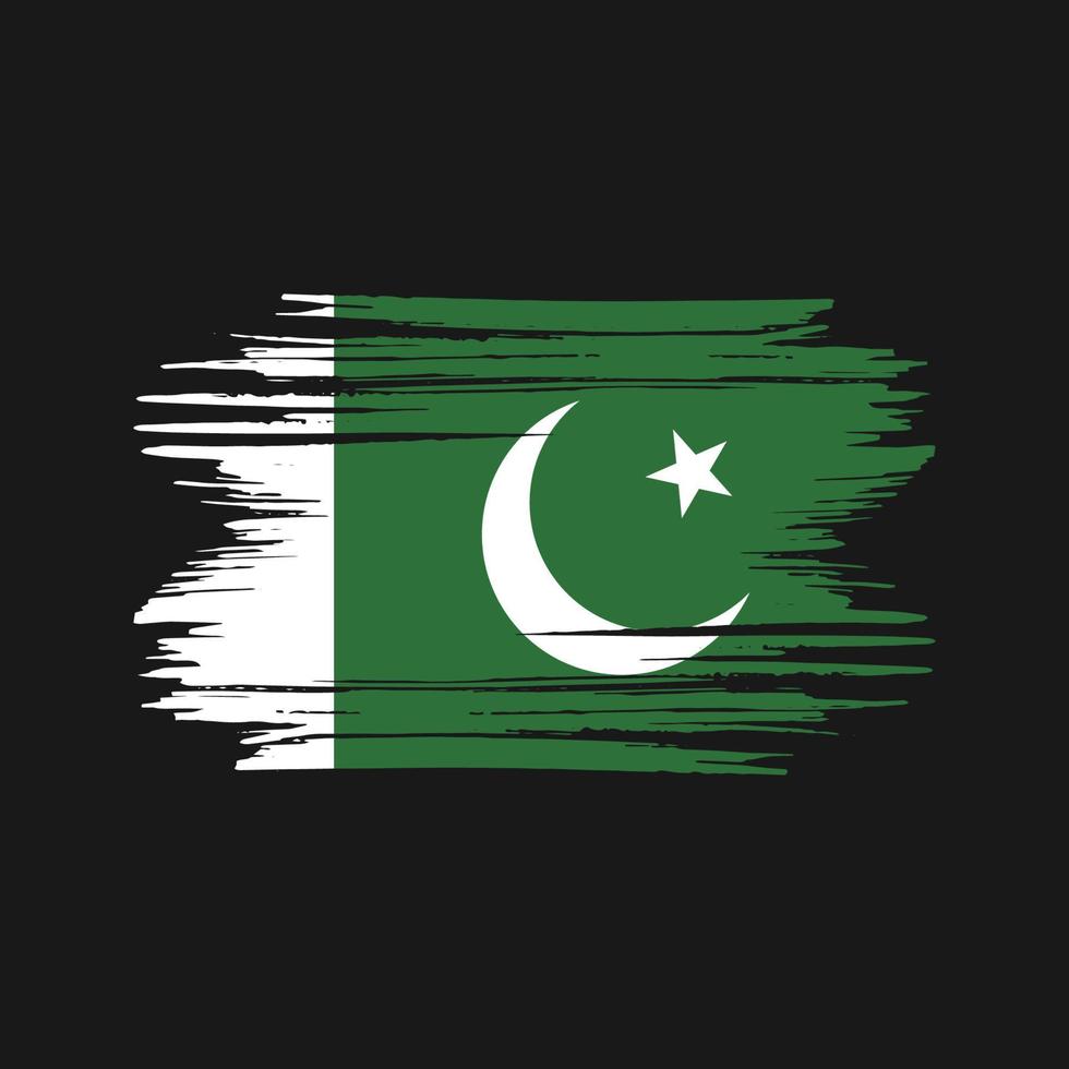 Pakistaanse vlag penseelstreken. nationale vlag vector