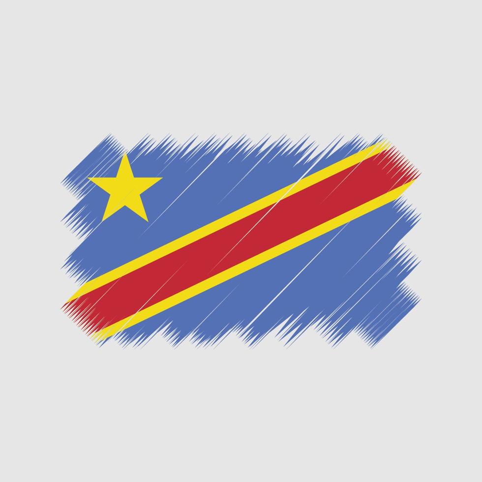 republiek congo vlag borstel vector. nationale vlag vector