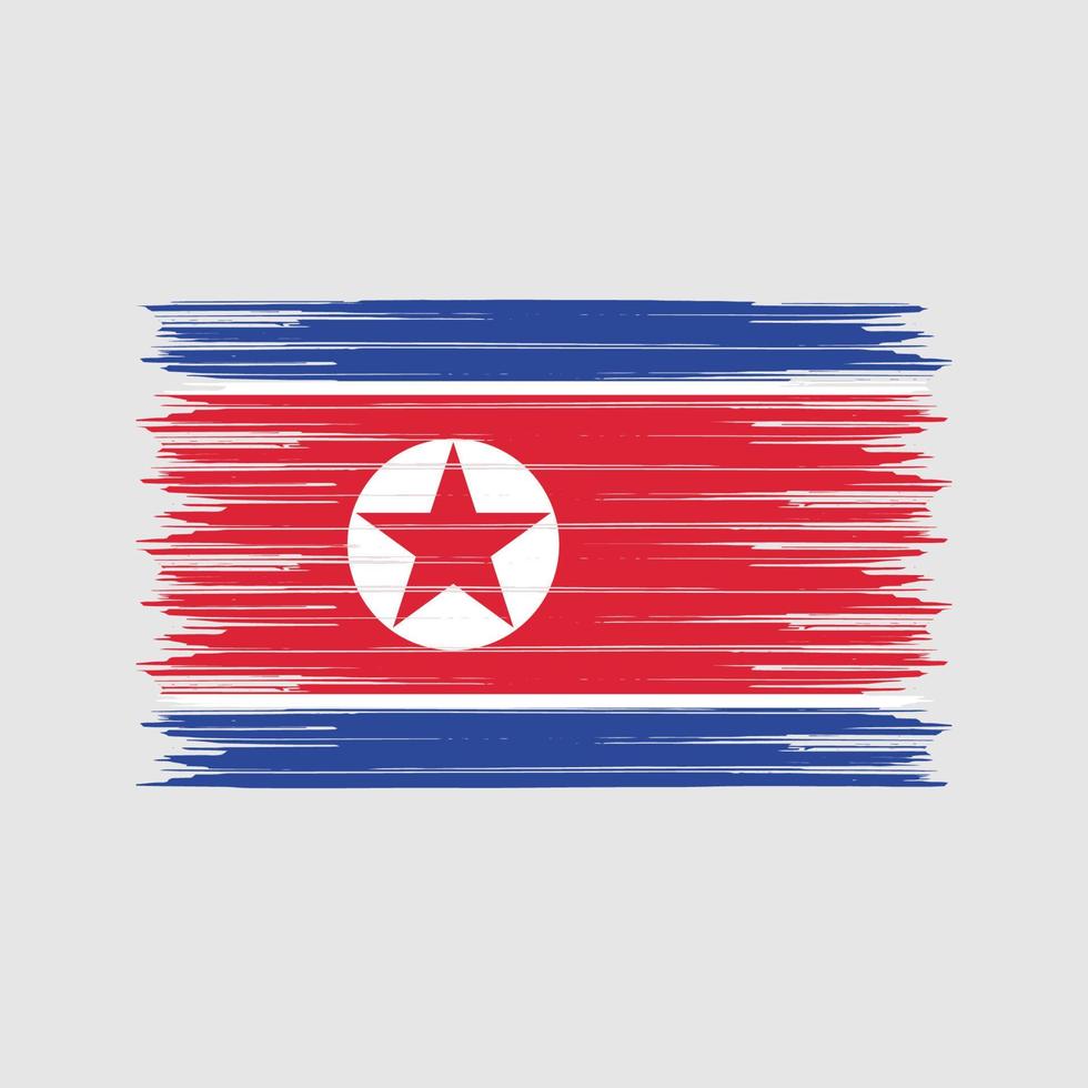 noord-korea vlagborstel. nationale vlag vector