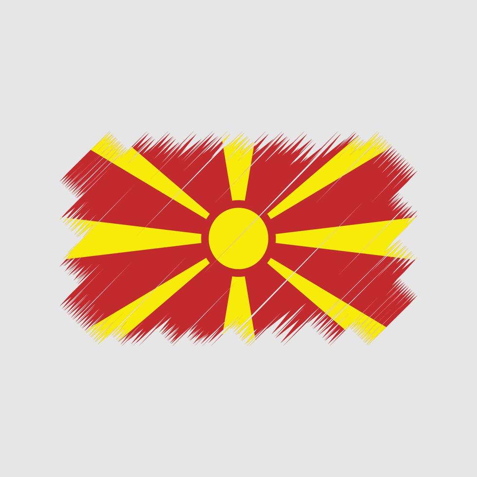 Noord-Macedonië vlag borstel vector. nationale vlag vector