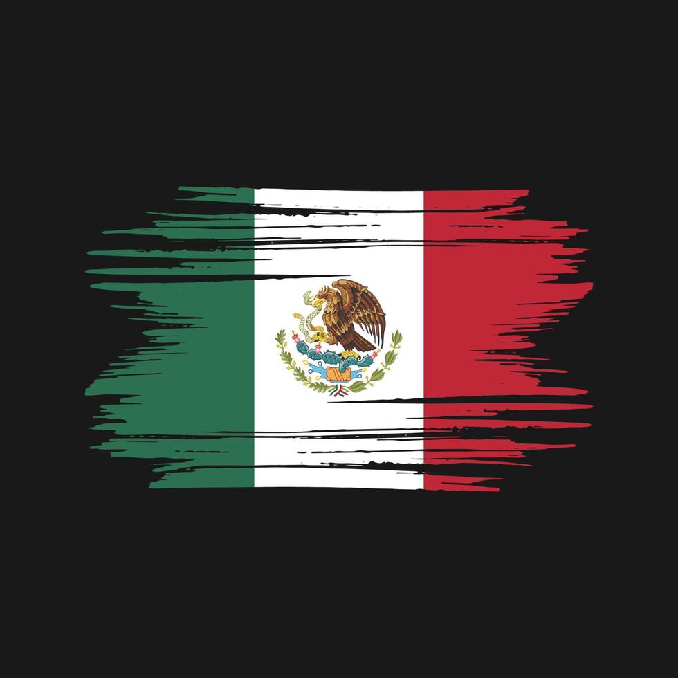 Mexicaanse vlag penseelstreken. nationale vlag vector