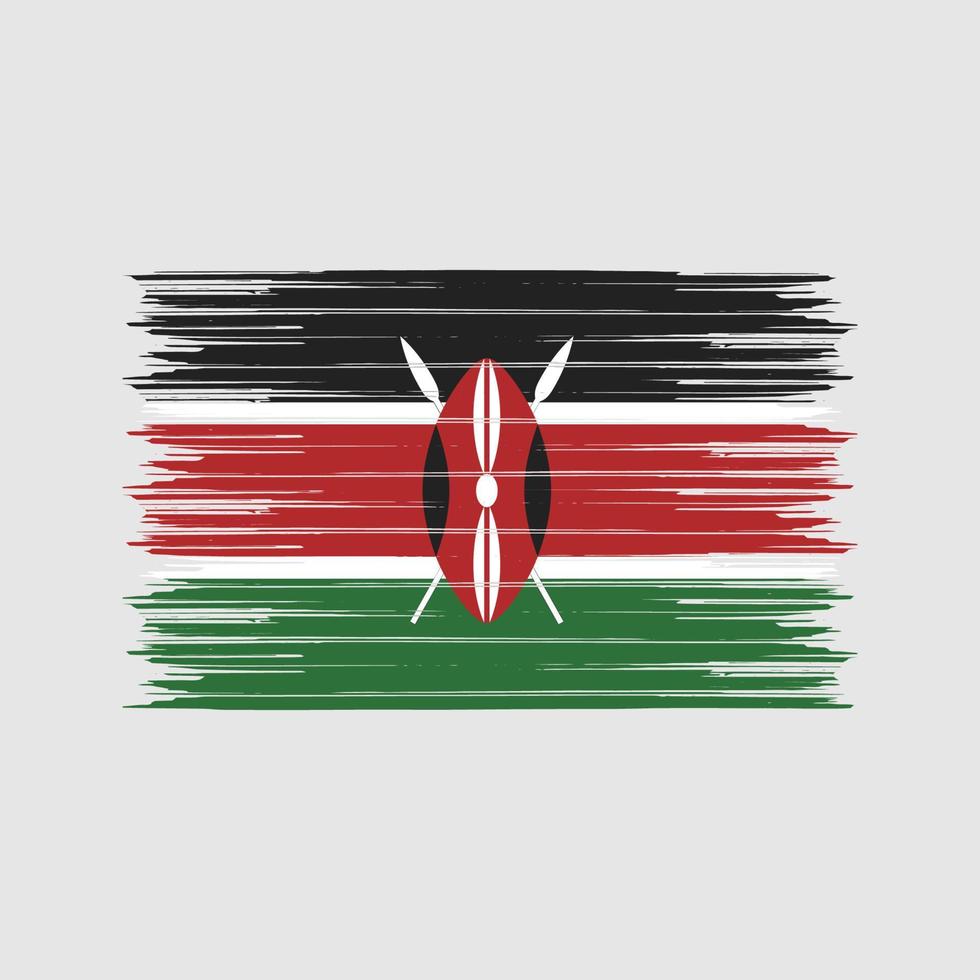 Kenia vlag borstel. nationale vlag vector