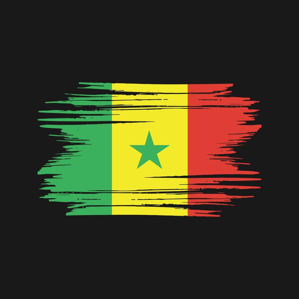 Senegal vlag penseelstreken. nationale vlag vector