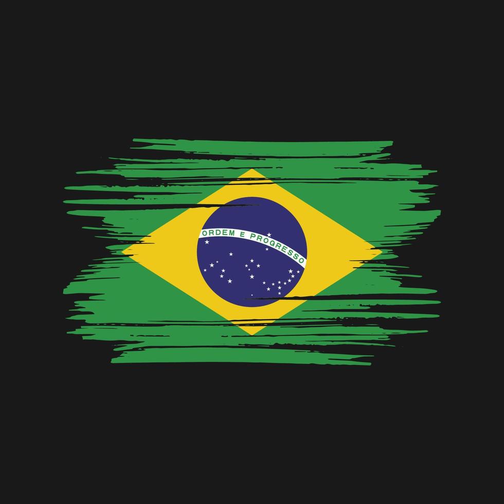 braziliaanse vlag penseelstreken. nationale vlag vector