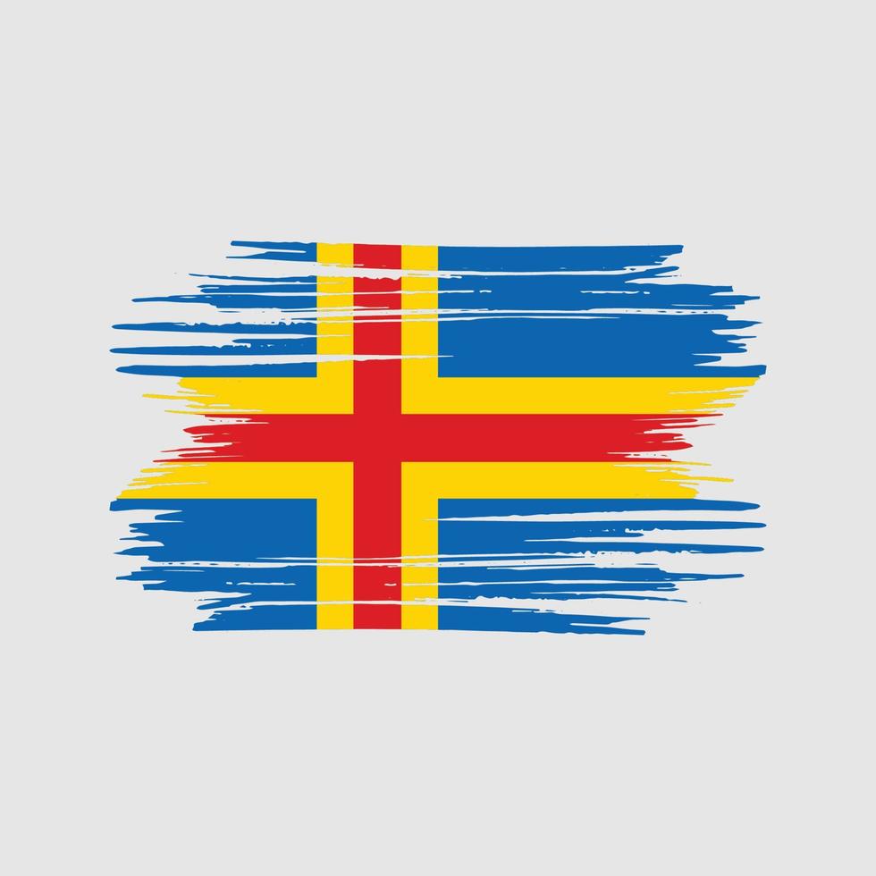 aland eilanden vlag penseelstreken. nationale vlag vector