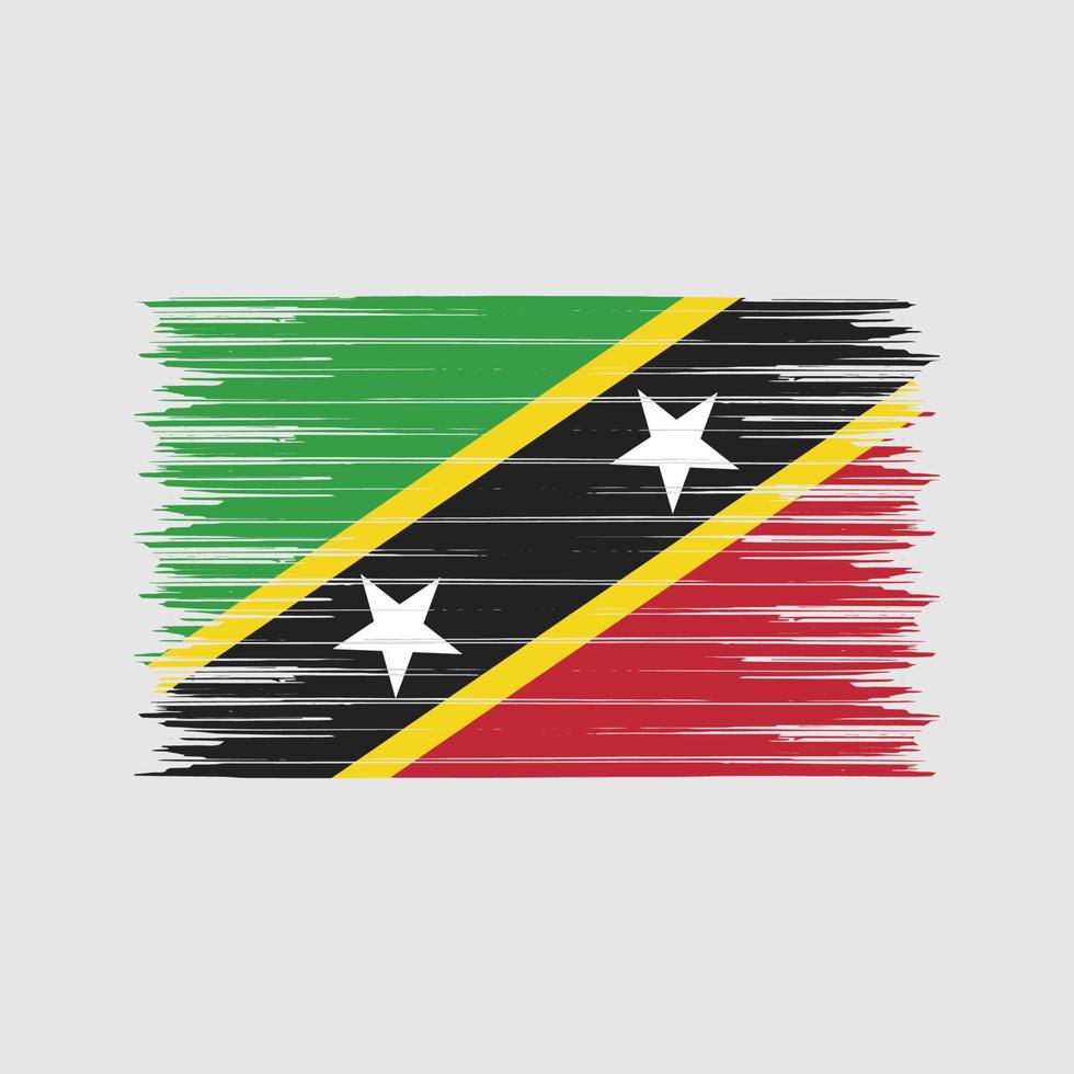 saint kitts en nevis vlagborstel. nationale vlag vector