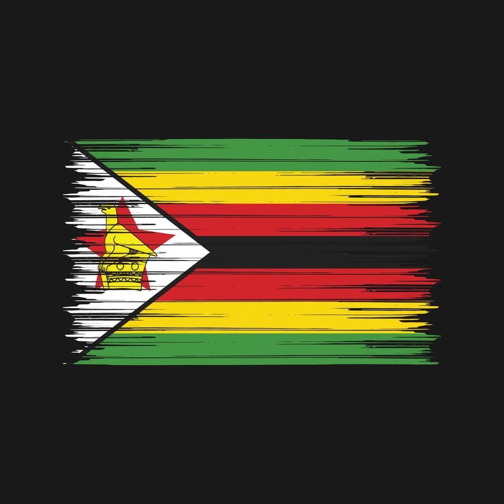 zimbabwaanse vlag borstel. nationale vlag vector