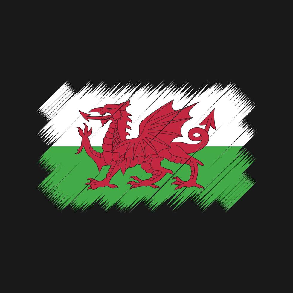 wales vlag borstel vector. nationale vlag vector