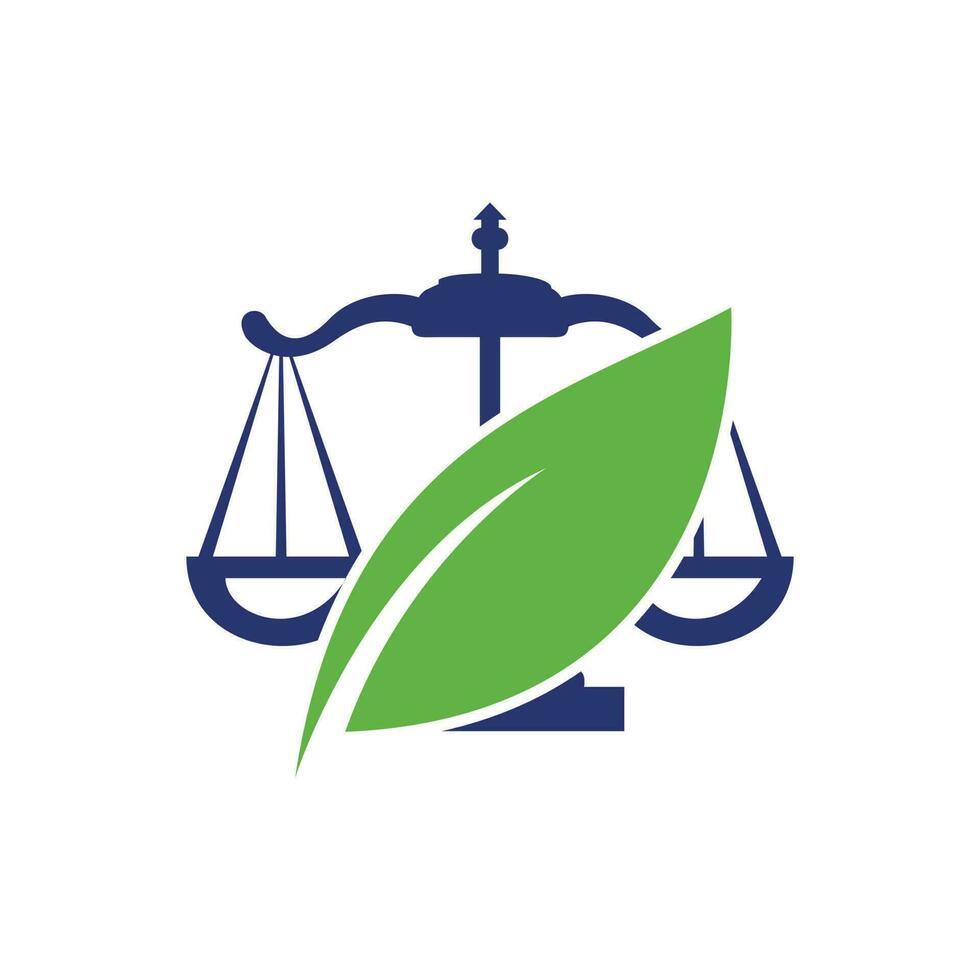 natuur wet firma logo ontwerp sjabloon. groen balans logo concept. vector