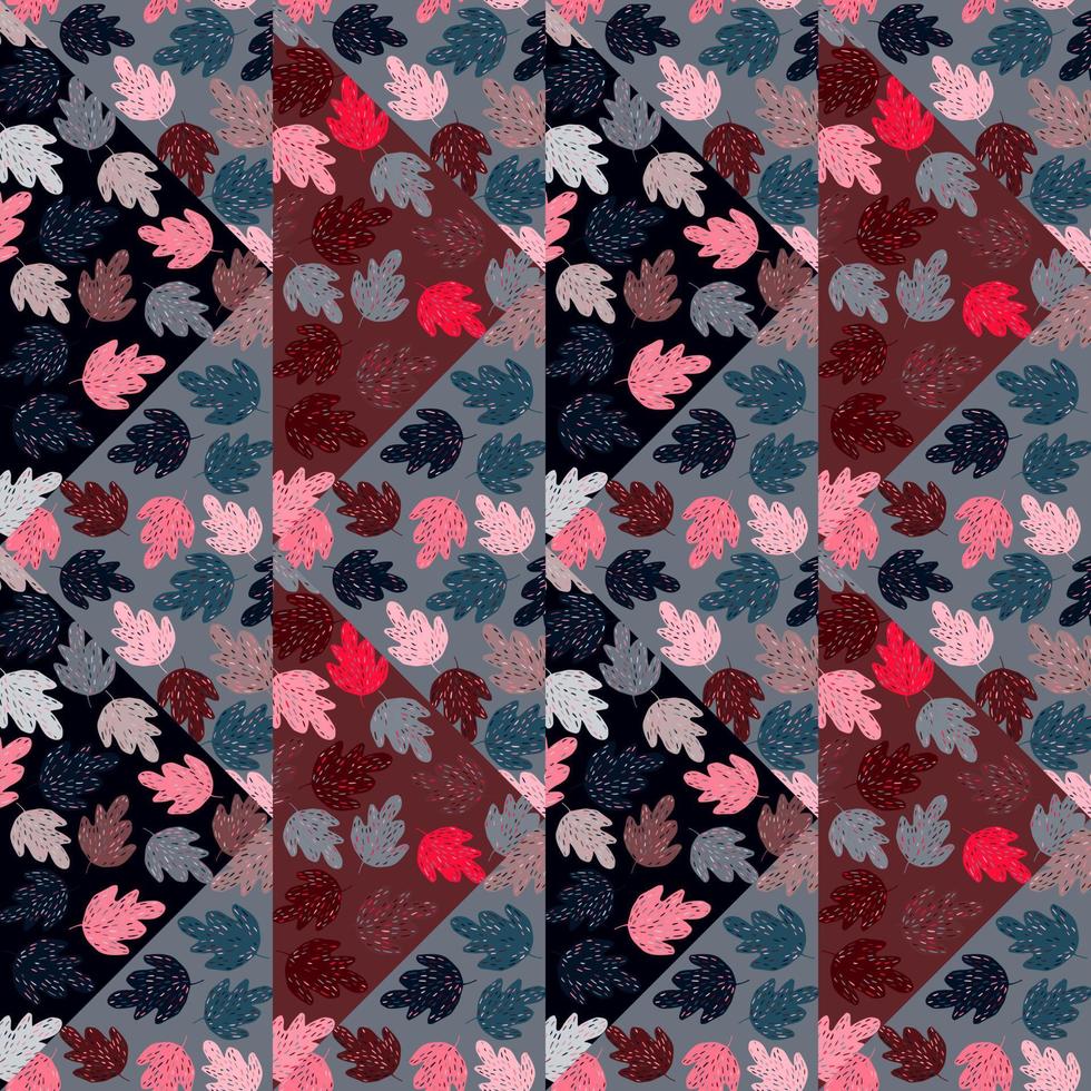 creatief eik mozaïek- naadloos patroon. esdoorn- gebladerte backdrop tegel. botanisch behang. vector