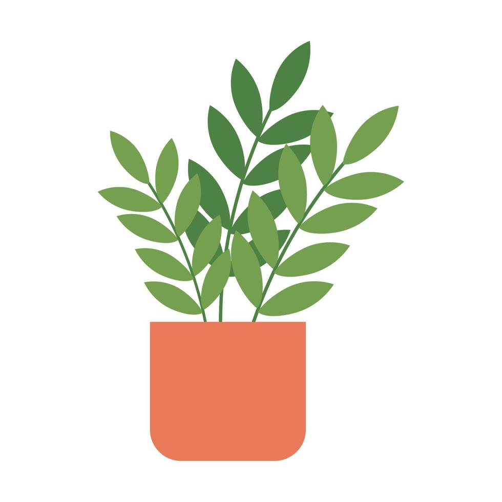 kamerplant in oranje pot vector