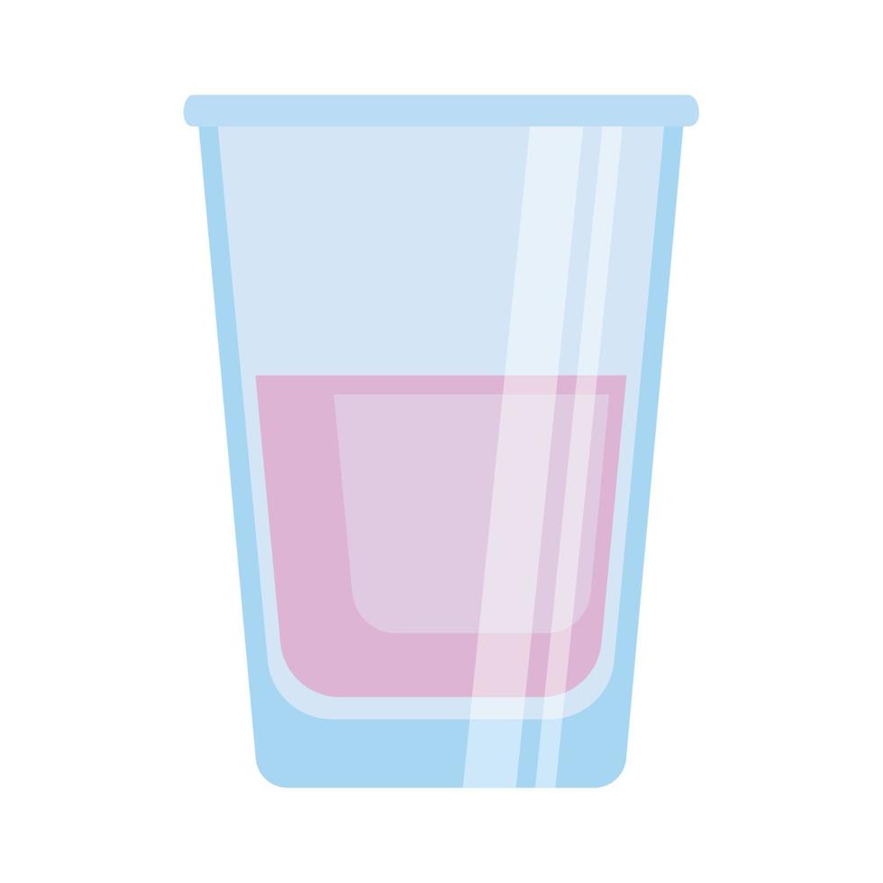roze yoghurt in glas vector