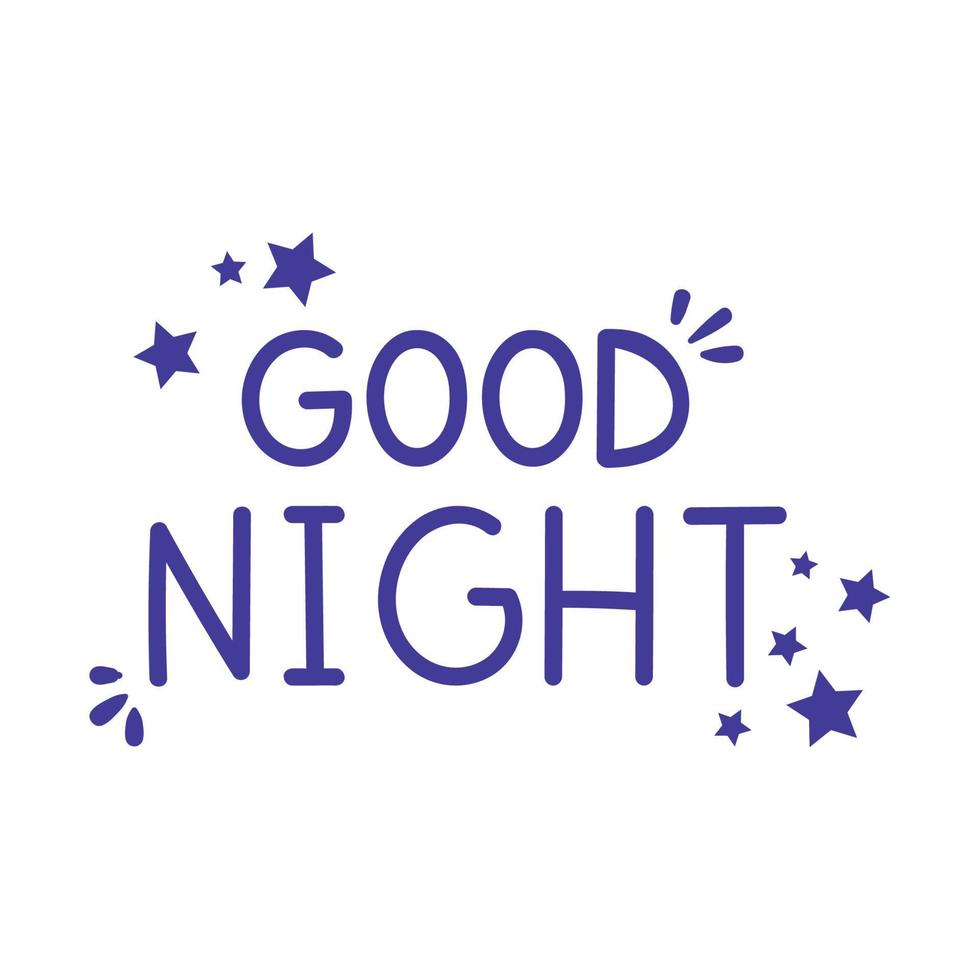 mooi zo nacht belettering ansichtkaart vector