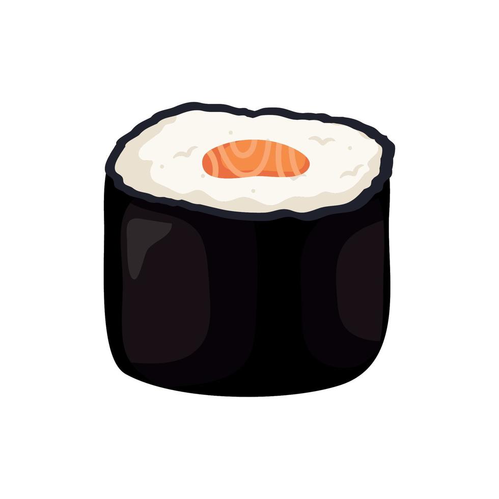 zwart sushi Japans rollen vector