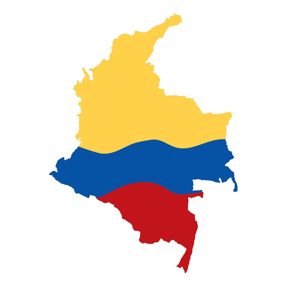 Colombiaanse vlag op de kaart vector