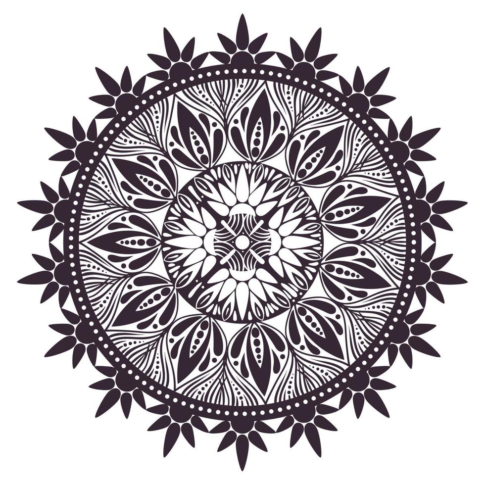 monochroom mandala stijl etniciteit vector