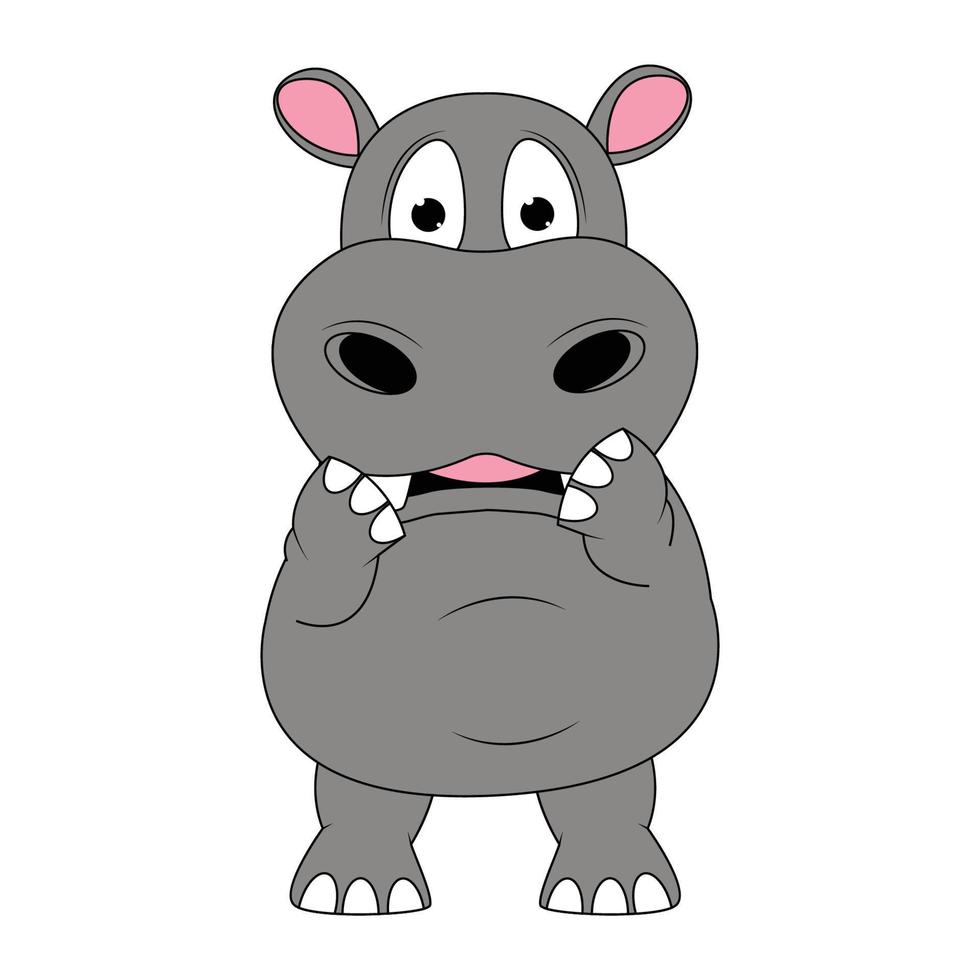 schattige nijlpaard dier cartoon illustratie vector