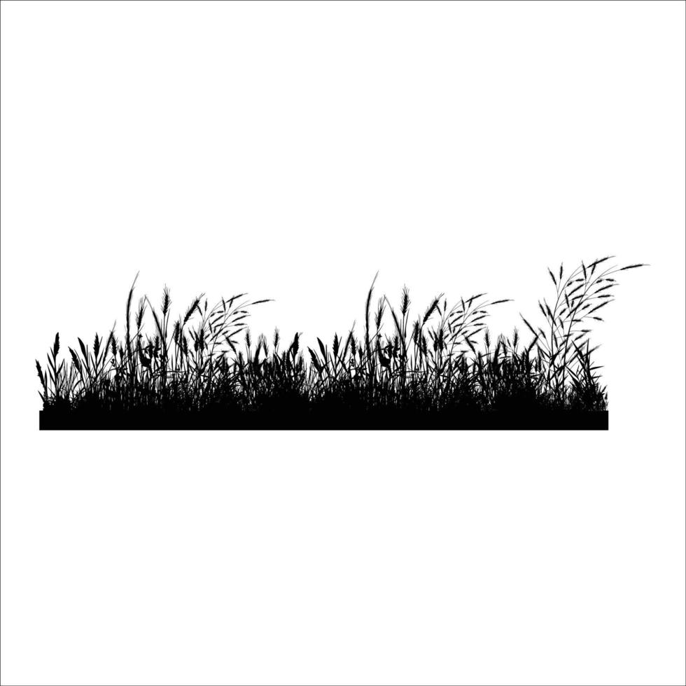 schattig gras silhouet illustratie vector