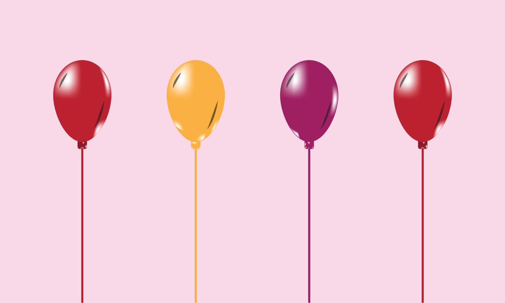 realistisch reeks van ballon voor decoratie en viering helder kleurrijk pret vector illustratie