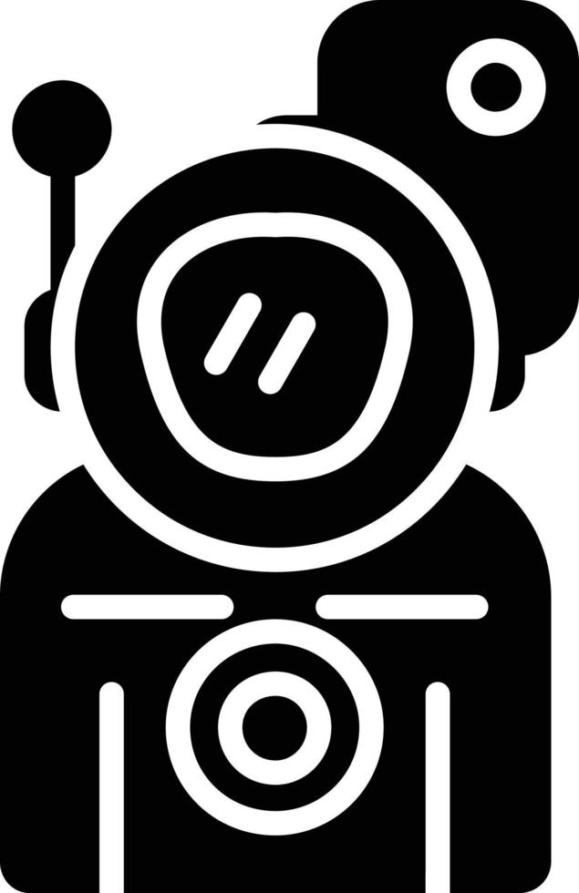 astronaut camera glyph icoon vector