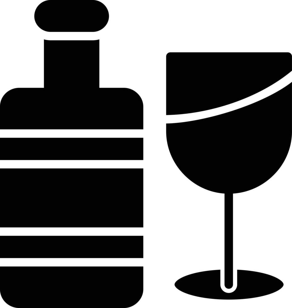 wijn glas glyph icoon vector