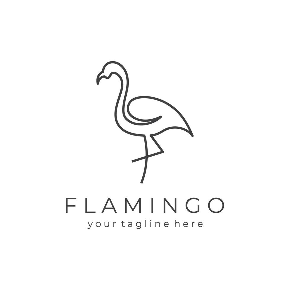 logo ontwerp van met lange benen vogel of flamingo. logo met lijnen, abstract en gemakkelijk. vector