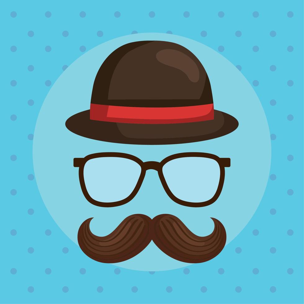 hipster gelaats accessoires vector