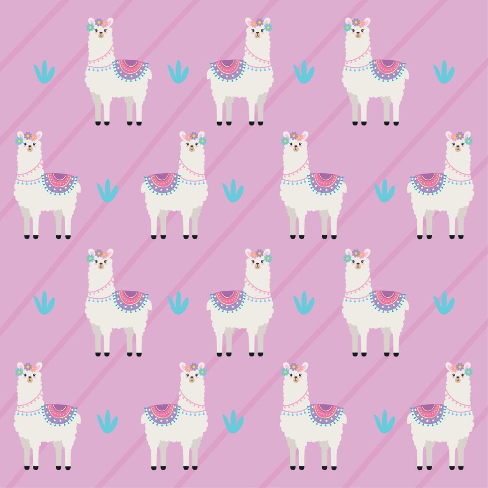 lama's Peruaans dieren patroon vector