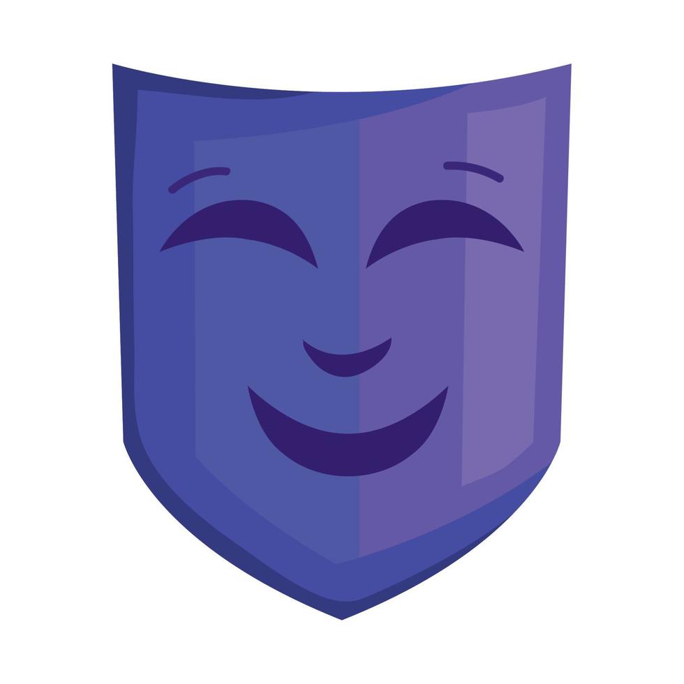 blauw gelukkig theater masker vector
