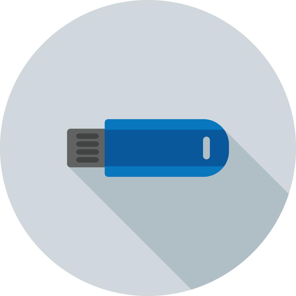 USB kabel vlak lang schaduw icoon vector