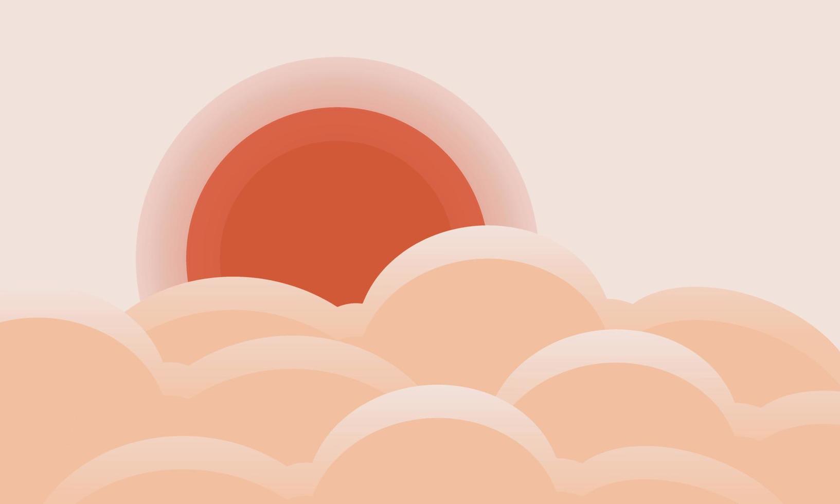 vector illustratie van abstract wolken en zon patronen